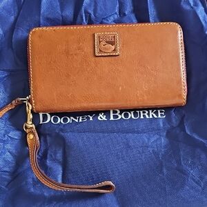 Dooney & Bourke Florentine Leather Zip Wristlet with Strap